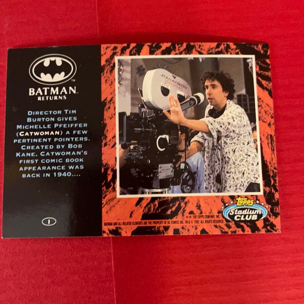 1992 topps Batman Returns cards. A stack of them 1 3/4 inches tall.